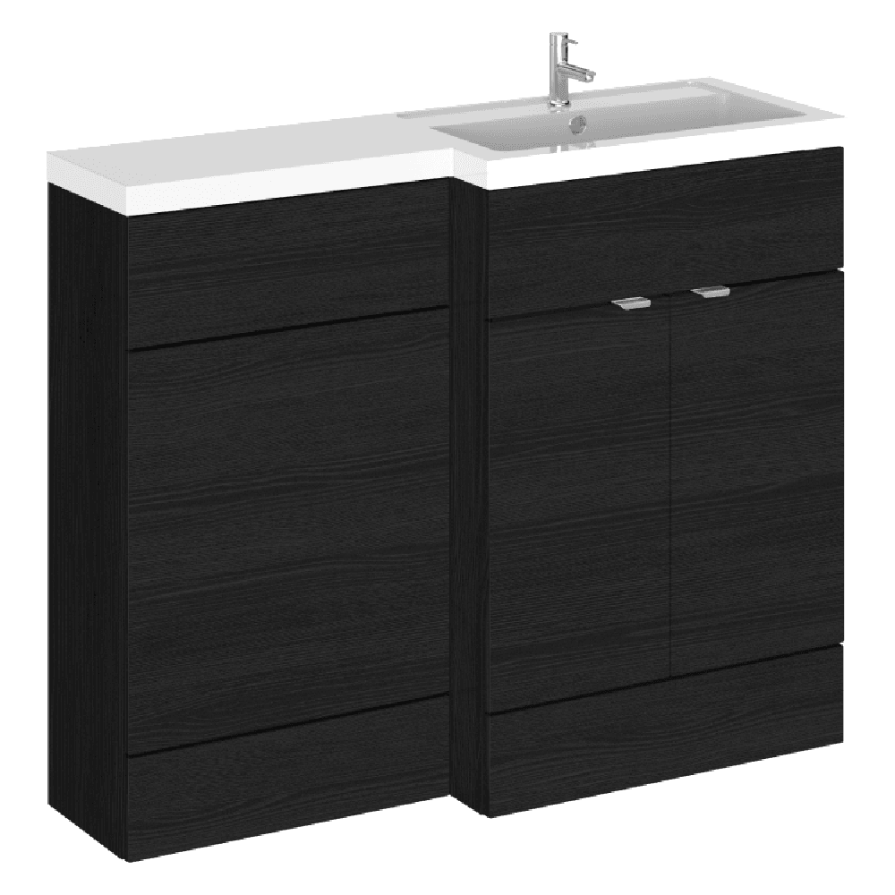 Hudson Reed Fusion Charcoal Black 1100mm RH Basin & WC Combination Unit CBI603