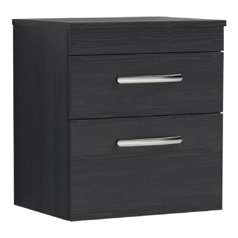 Nuie Athena Charcoal Black Wall Hung 500mm Cabinet & Worktop