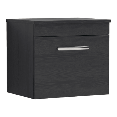 Nuie Athena Charcoal Black Wall Hung 500mm Cabinet & Worktop ATH012W
