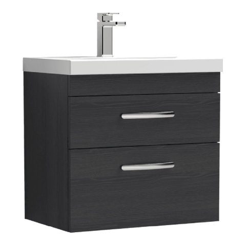 Nuie Athena Charcoal Black Wall Hung 600mm Cabinet & Basin 1 - ATH047A