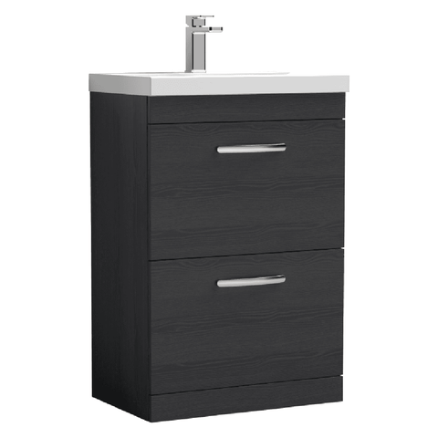 Nuie Athena 600mm Floor Standing Cabinet and Basin Vanity Unit with Drawers