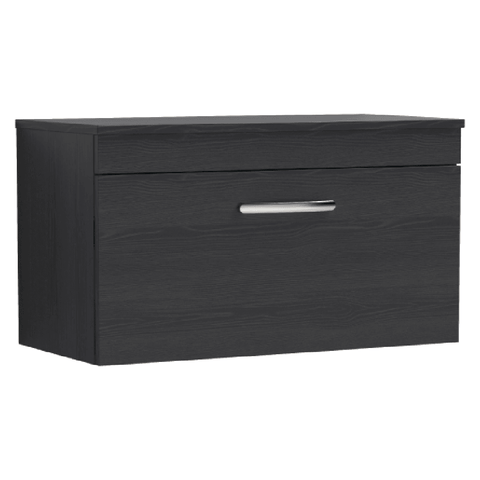 Nuie Athena Charcoal Black Wall Hung 800mm Cabinet & Worktop - ATH061W