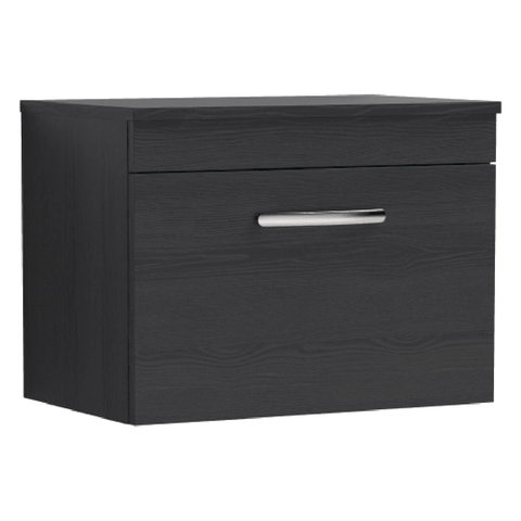 Nuie Athena Charcoal Black Wall Hung 600mm Cabinet & Worktop - ATH040W
