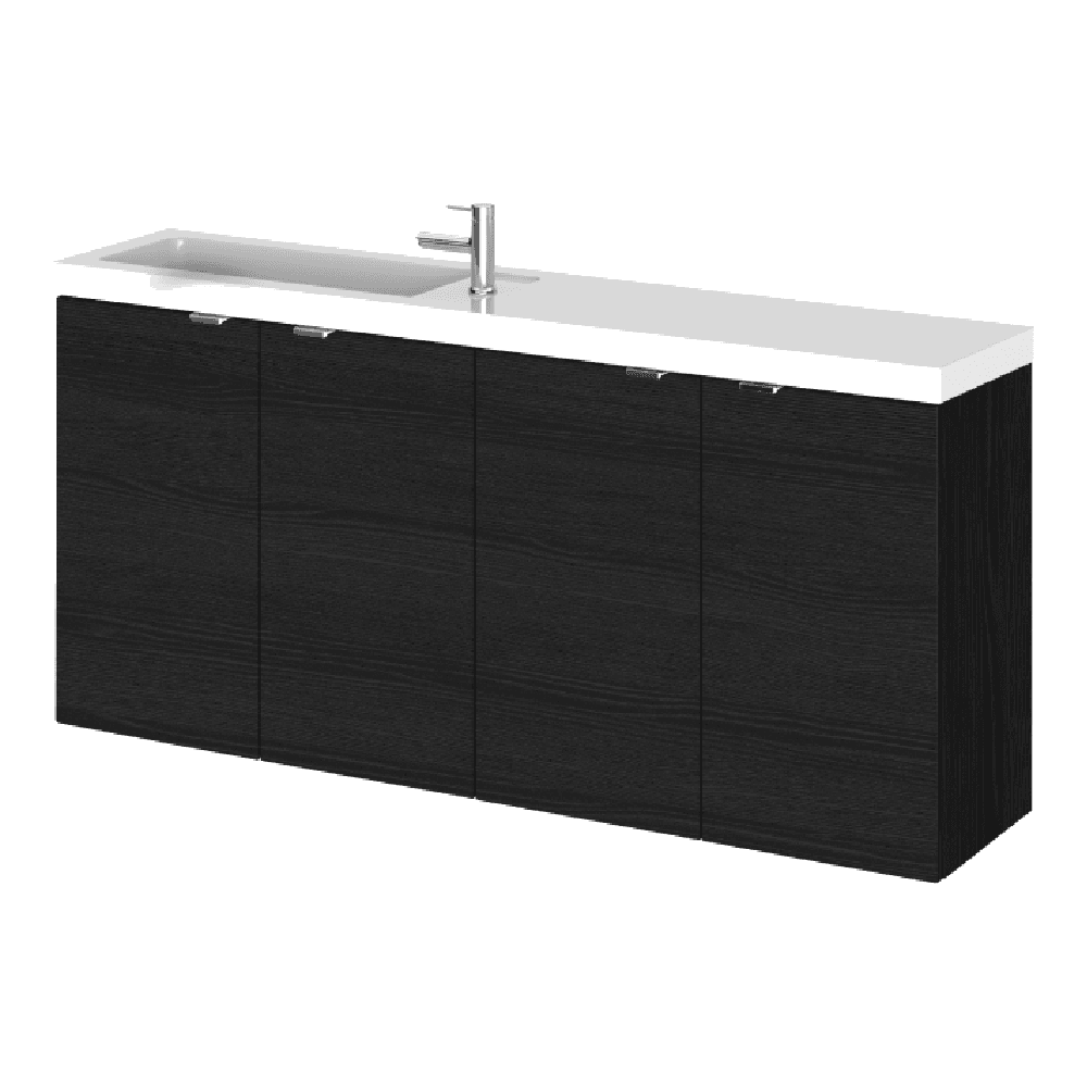 Hudson Reed Fusion 1200mm Wall Hung Vanity Unit & Basin with Wall Cabinet Option