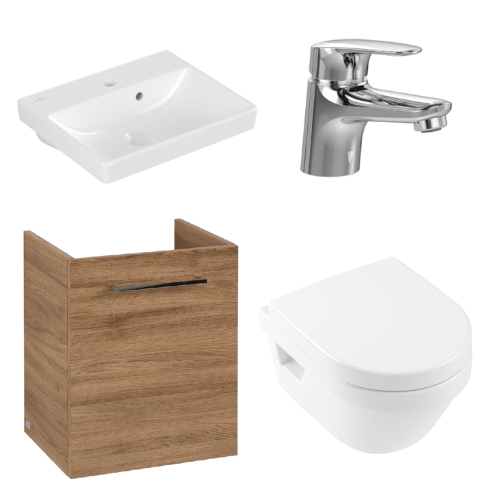 villeroy--boch-avento-oak-kansas-450-wall-hung-vanity-unit-basin--onovo-chrome-mini-mixer-with-wall-hung-toilet-combi-pack-
