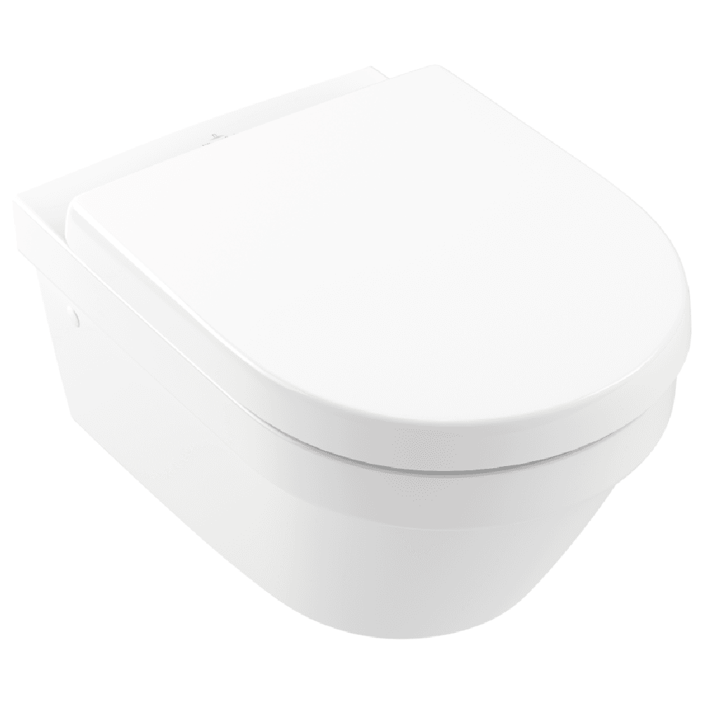 Villeroy & Boch Architectura Round Rimless Wall Mounted Toilet Pan & Soft Close Seat