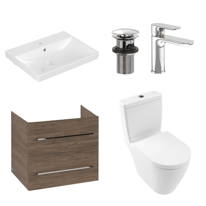 villeroy--boch-avento-arizona-oak-600-wall-hung-vanity-unit-basin-chrome-waste--onovo-chrome-basin-mixer-with-wall-hung-toilet-set--frame-
