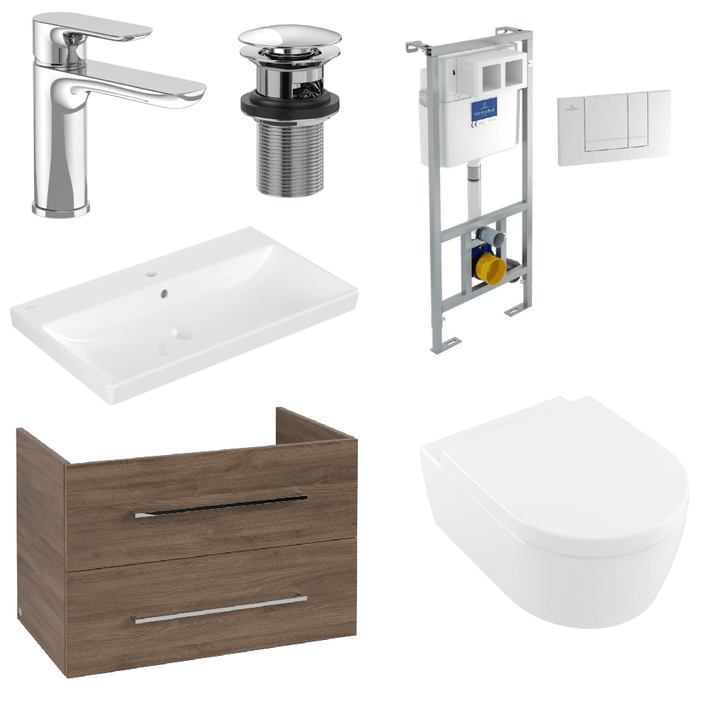 villeroy--boch-avento-arizona-oak-800-wall-hung-vanity-unit-basin-chrome-waste--onovo-chrome-basin-mixer-with-wall-hung-toilet-set--frame-