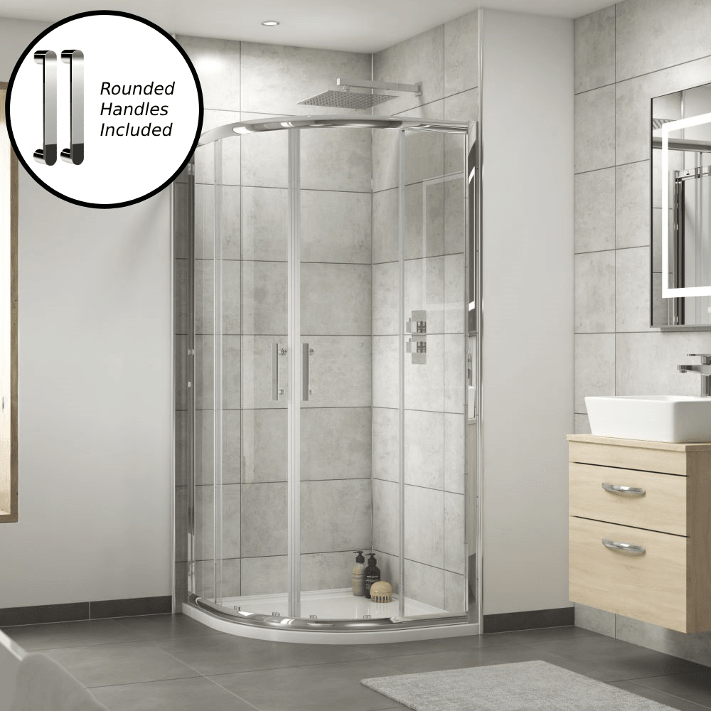 Nuie Pacific Chrome Quadrant Shower Enclosure with Rounded Handles