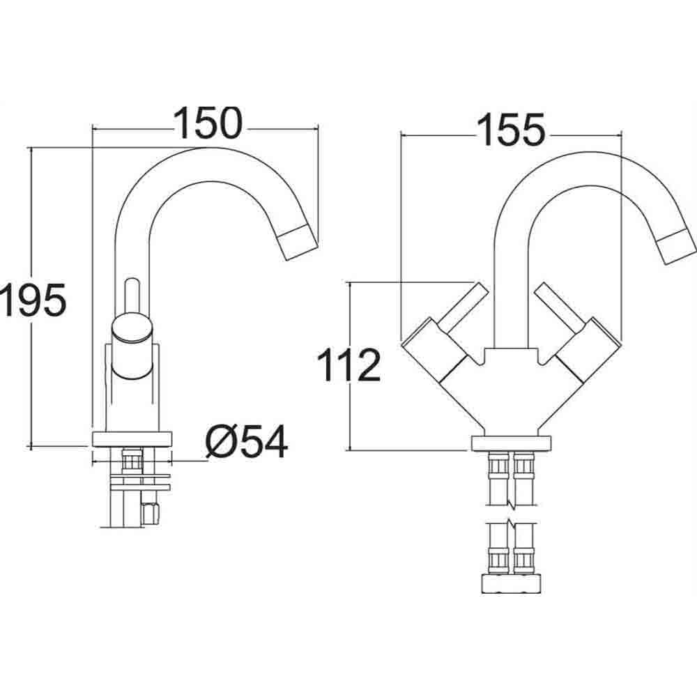 Deva Insignia Chrome Basin Mixer & Bath Taps Pack Set