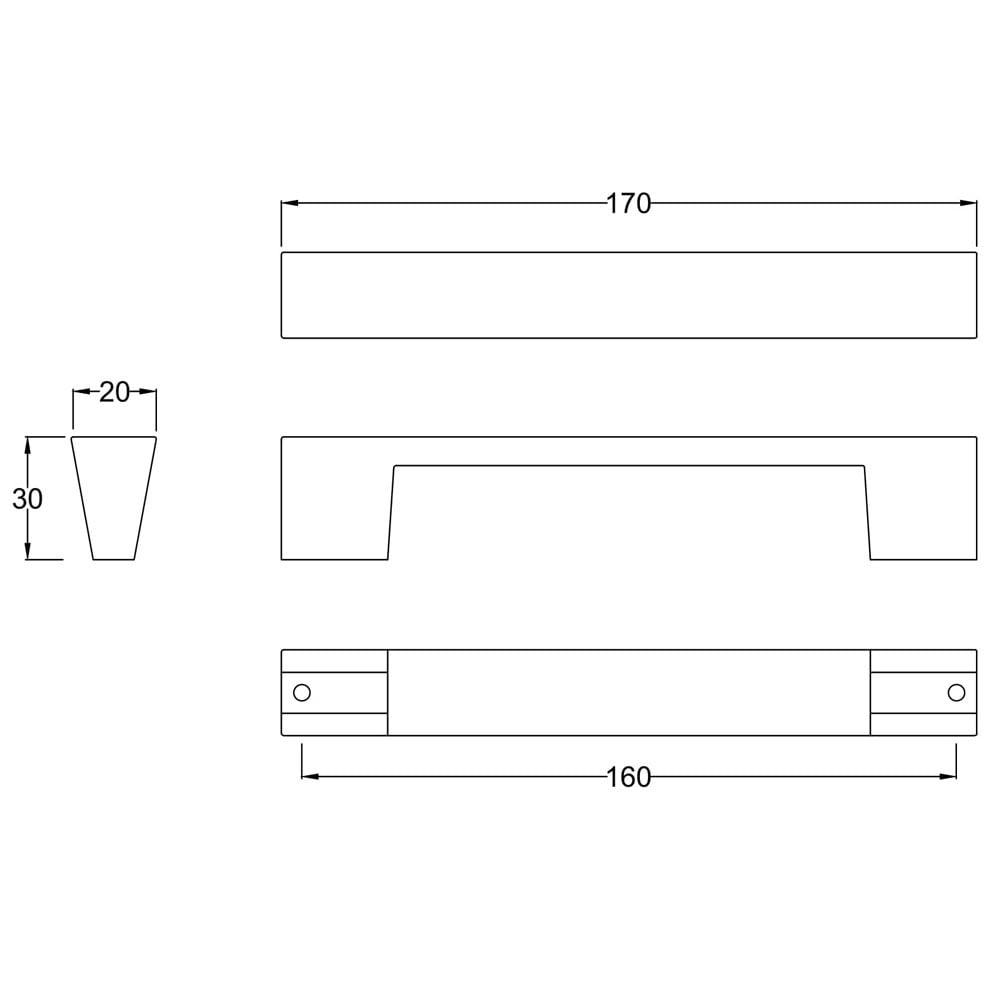 Hudson Reed Satin Nickel Rectangular Handle - H933