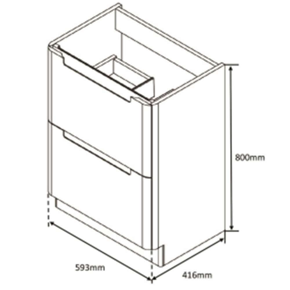 Astini Monza 600mm Floor Standing Vanity Unit & Basin