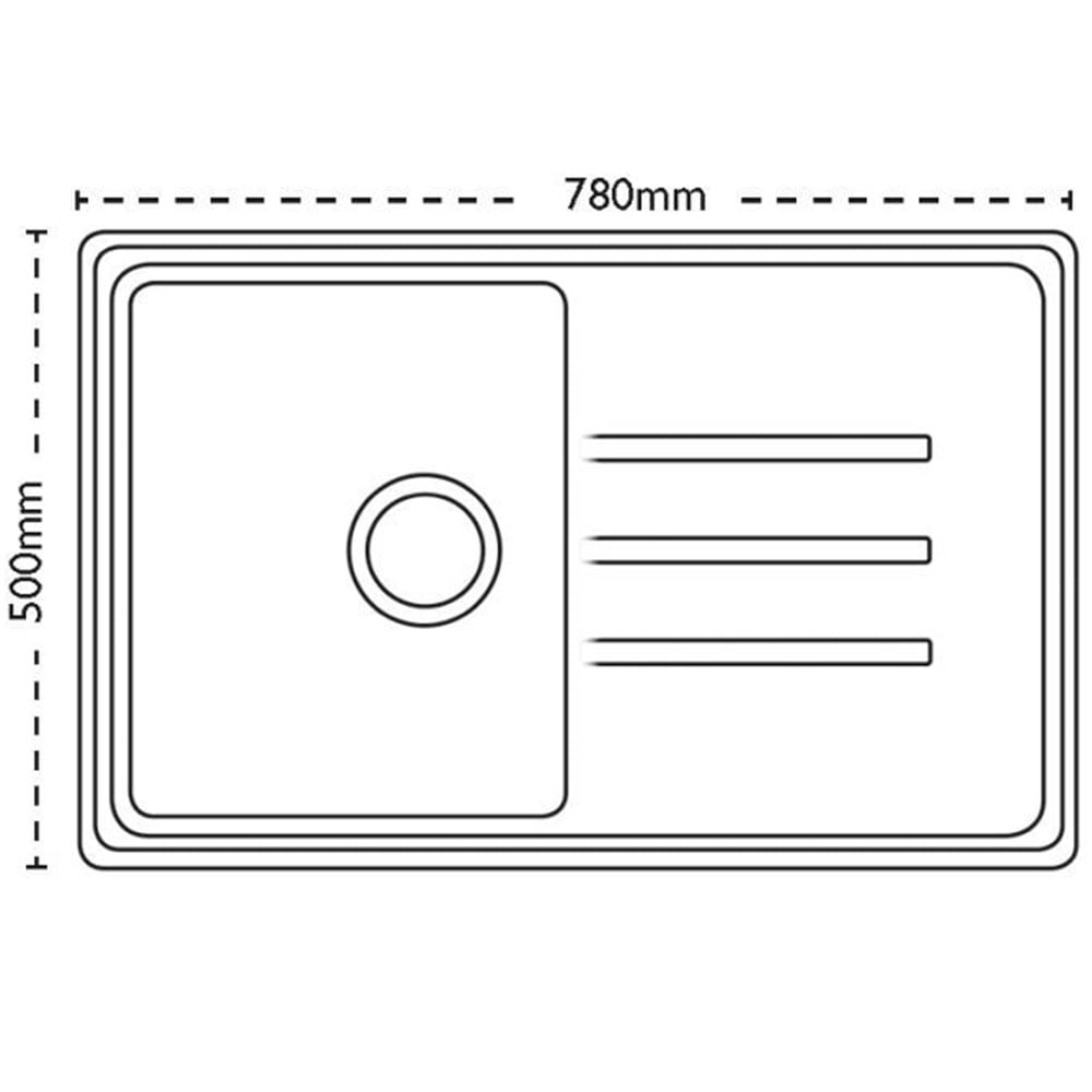 Carron Phoenix Debut 100 1.0 Bowl Granite Stone Grey Kitchen Sink & Waste