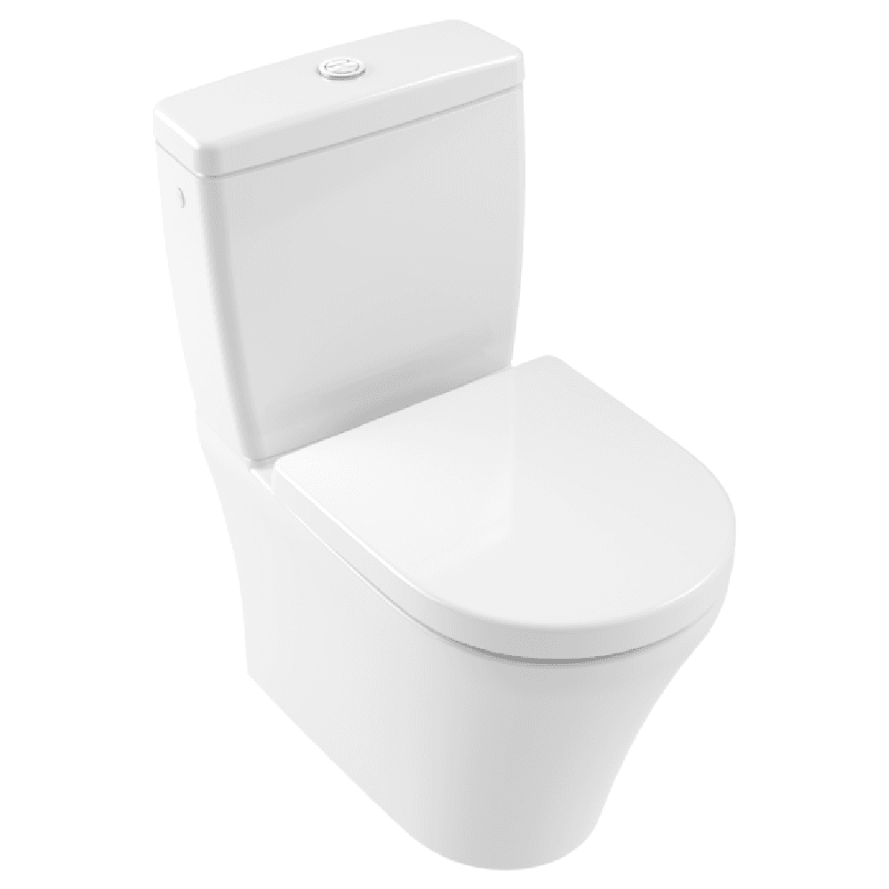 Villeroy & Boch O.novo White Rimless Close Coupled Toilet, Cistern & Soft Close Seat