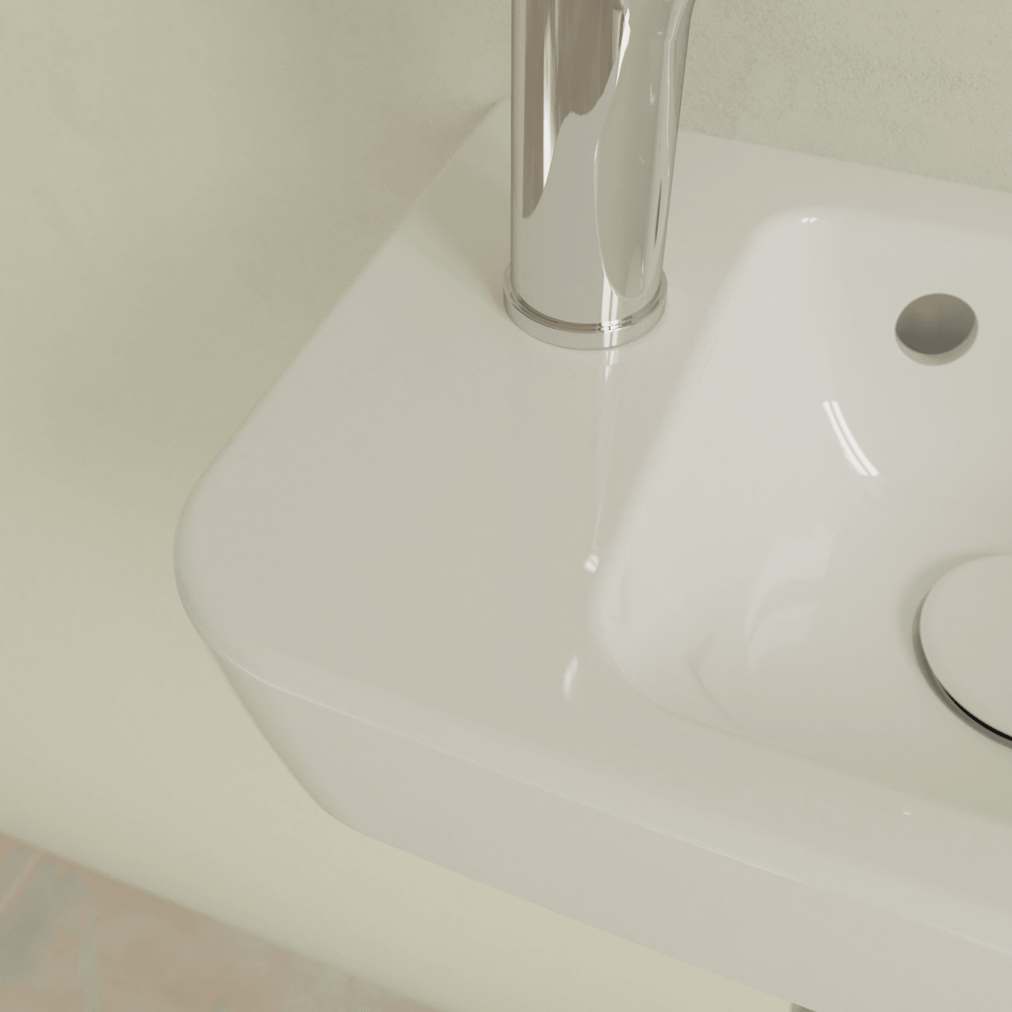 Villeroy & Boch O.novo Handwashbasin Compact, 360 x 250 x 145 mm, White Alpin, with overflow, unpolished