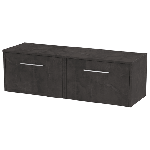 Hudson Reed Juno Metallic Slate Wall Hung 2-Drawer Vanity Unit & Worktop JNU2622W2