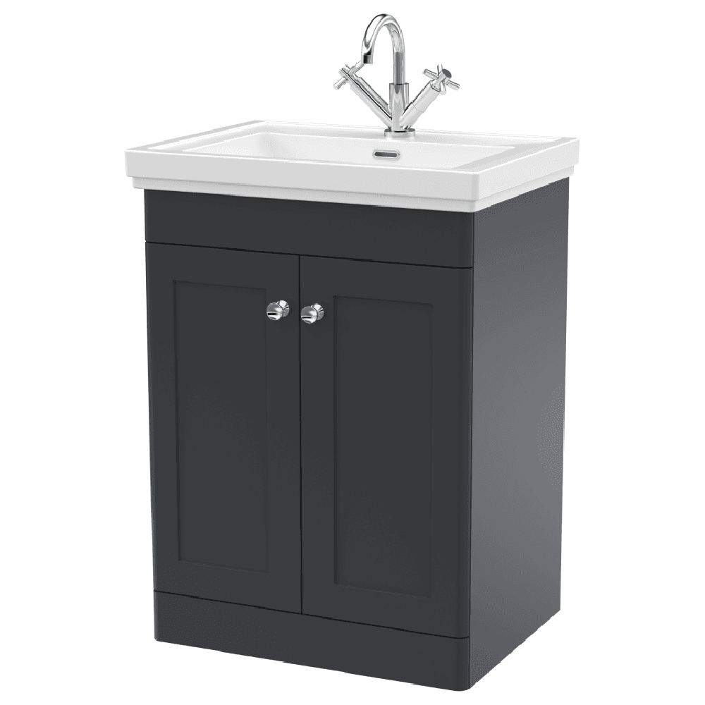 Nuie Classique 600 Floor Standing 2-Door Vanity Unit with 1TH Basin