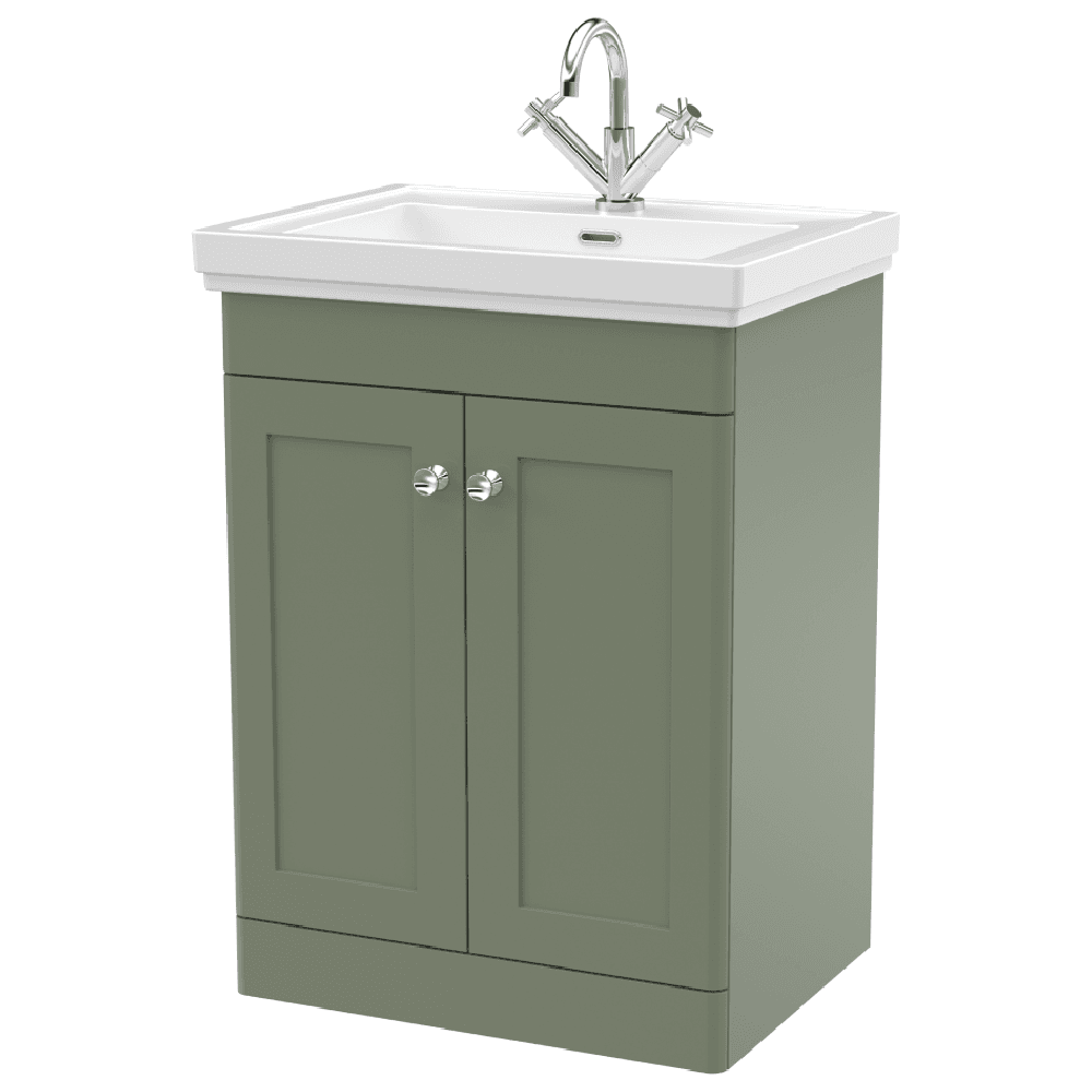 Nuie Classique 600 Floor Standing 2-Door Vanity Unit with 1TH Basin