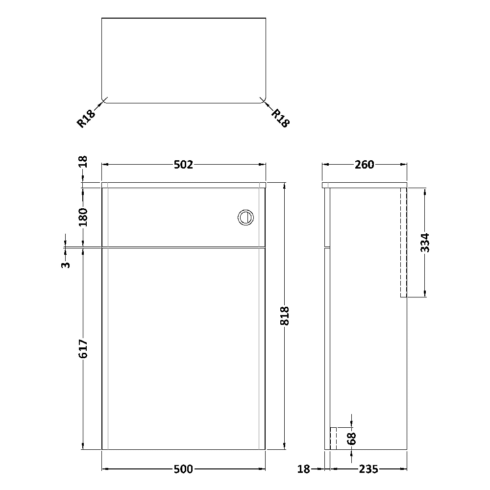 Nuie Classique Satin 500 WC Toilet Unit