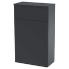 Navy blue wall storage cabinet with three doors