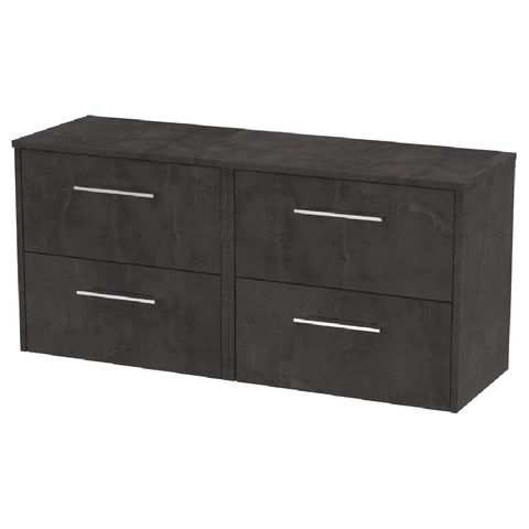 Hudson Reed Juno Metallic Slate Wall Hung 2-Drawer Vanity Unit & Worktop JNU2624W2