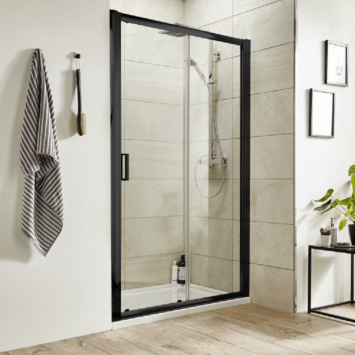 nuie-pacific-matt-black-1200mm-profile-sliding-door-shower-enclosure-