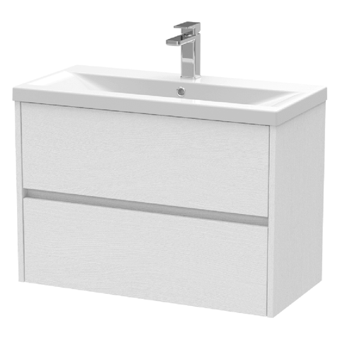 Hudson Reed Havana White Ash 800 Wall Hung 2-Drawer Vanity Unit & Basin