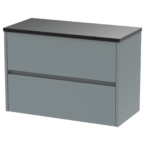 Hudson Reed Havana Coastal Grey 800 Wall Hung 2-Drawer Vanity Unit & Worktop HAV2306LSB