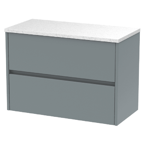 Hudson Reed Havana Coastal Grey 800 Wall Hung 2-Drawer Vanity Unit & Worktop HAV2306LSW