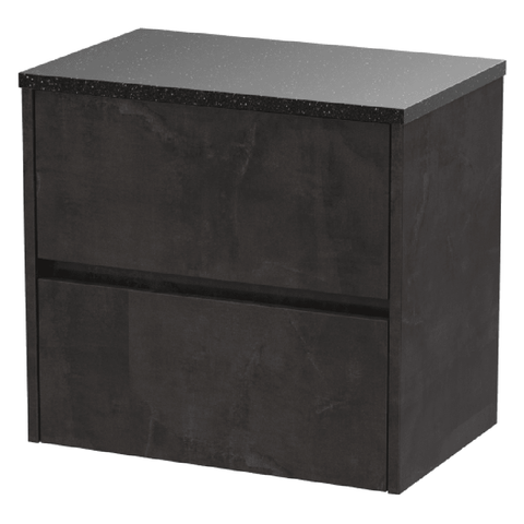 Hudson Reed Havana Metallic Slate 600 Wall Hung 2-Drawer Vanity Unit & Worktop HAV2604LSB