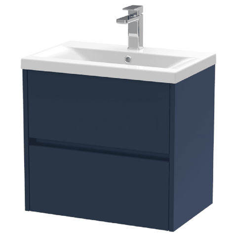 Hudson Reed Havana Electric Blue 600 Wall Hung 2-Drawer Vanity Unit & Basin