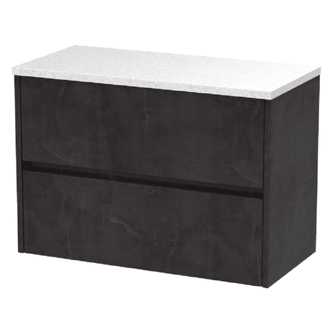 Hudson Reed Havana Metallic Slate 800 Wall Hung 2-Drawer Vanity Unit & Worktop HAV2606LSW