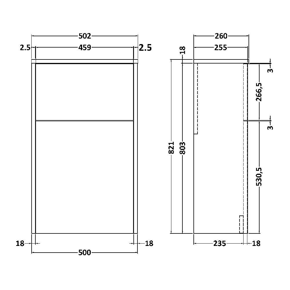 Nuie Havana 500 WC Toilet Unit with Contemporary Design and Durable Finish