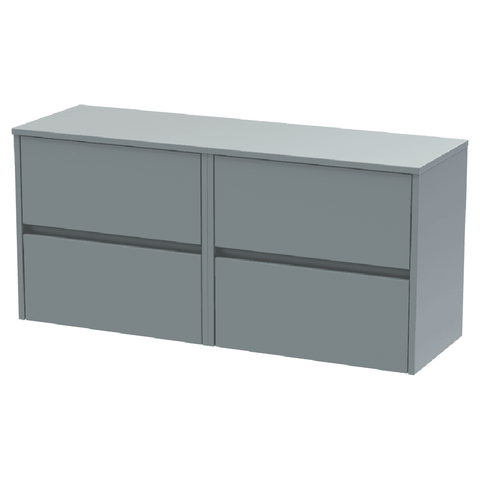 Hudson Reed Havana Coastal Grey 1200 Wall Hung 4-Drawer Vanity Unit & Worktop HAV2304W2