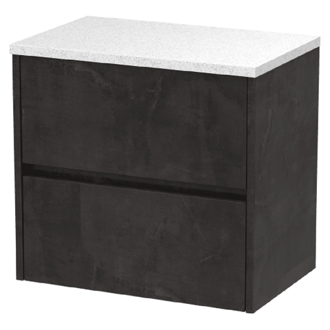Hudson Reed Havana Metallic Slate 600 Wall Hung 2-Drawer Vanity Unit & Worktop HAV2604LSW