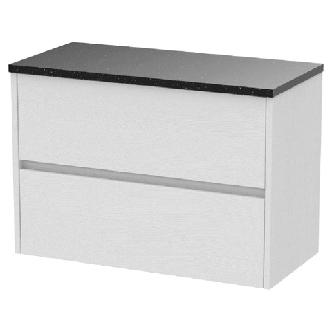 Hudson Reed Havana White Ash 800 Wall Hung 2-Drawer Vanity Unit & Worktop HAV2106LSB
