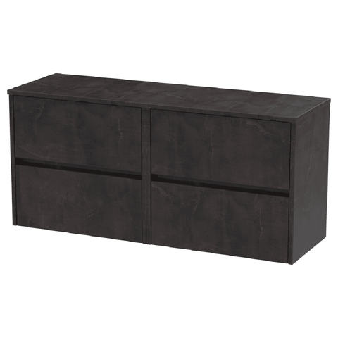 Hudson Reed Havana Metallic Slate 1200 Wall Hung 4-Drawer Vanity Unit & Worktop HAV2604W2