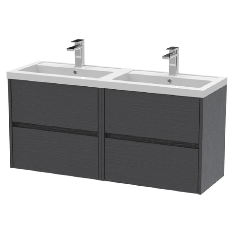 Hudson Reed Havana 1200 Wall Hung 4-Drawer Vanity Unit with Double Basin