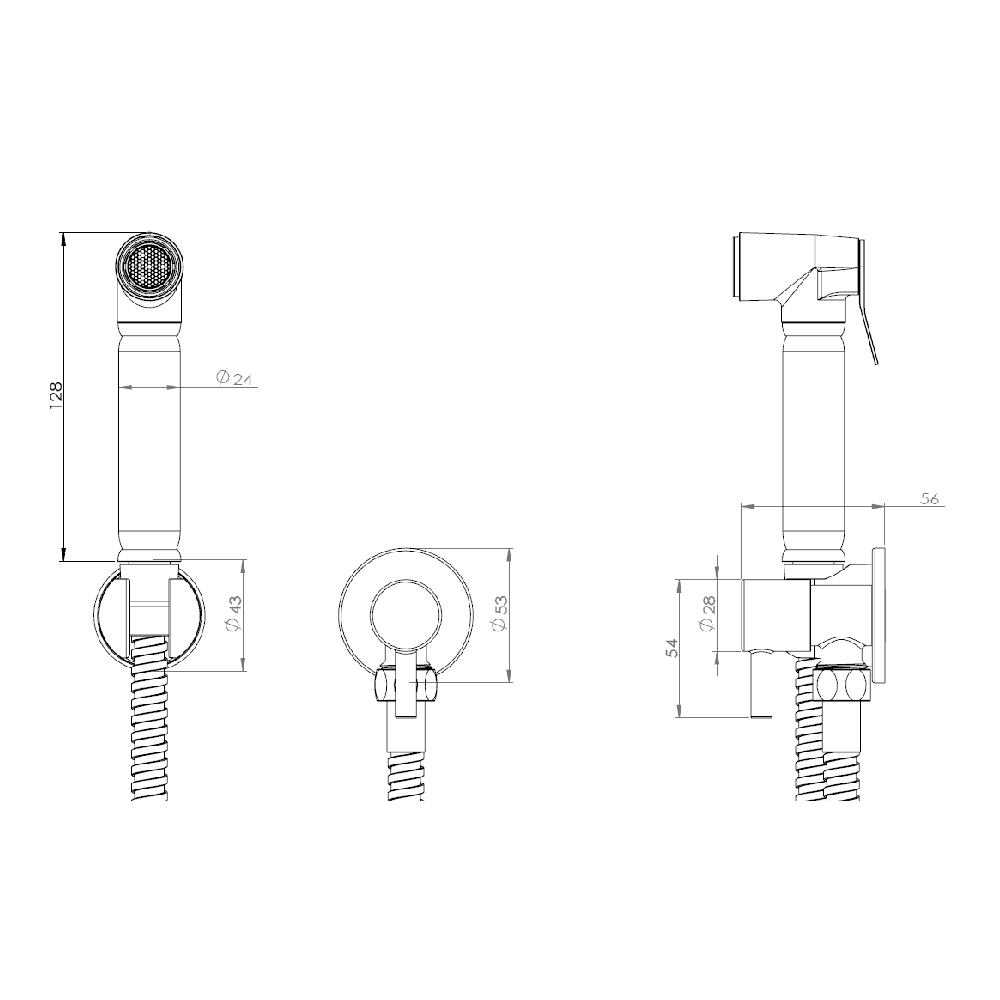 Astini Orca Black Round Douche Diverter Kit
