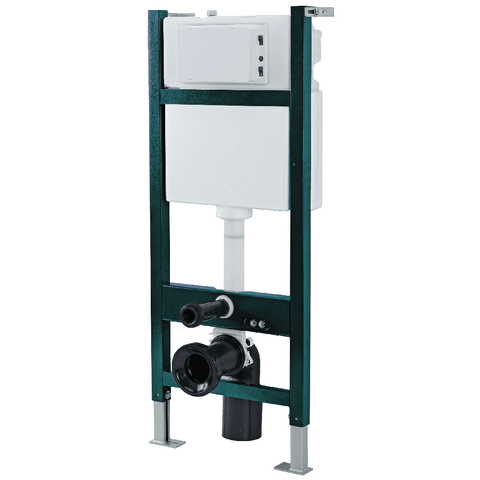Astini Concealed Cistern & Toilet Frame for Wall Hung Toilets with Chrome Flush Plate