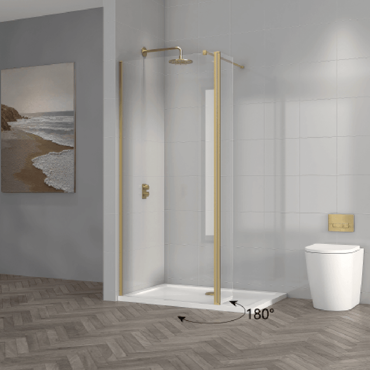 Frameless glass shower enclosure with sliding door