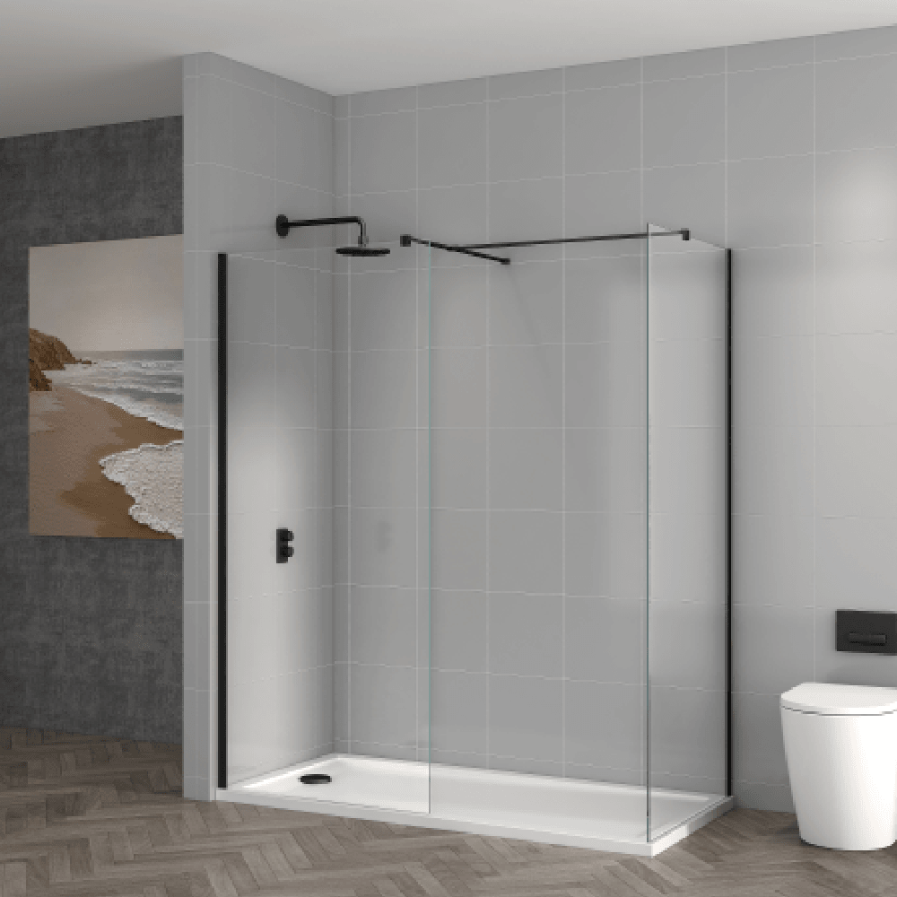 Astini T18 Orca Black 1000x1950x8mm Wetroom Panel