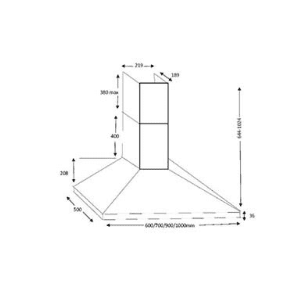 CDA Stainless Steel Chimney extractor ECH63SS