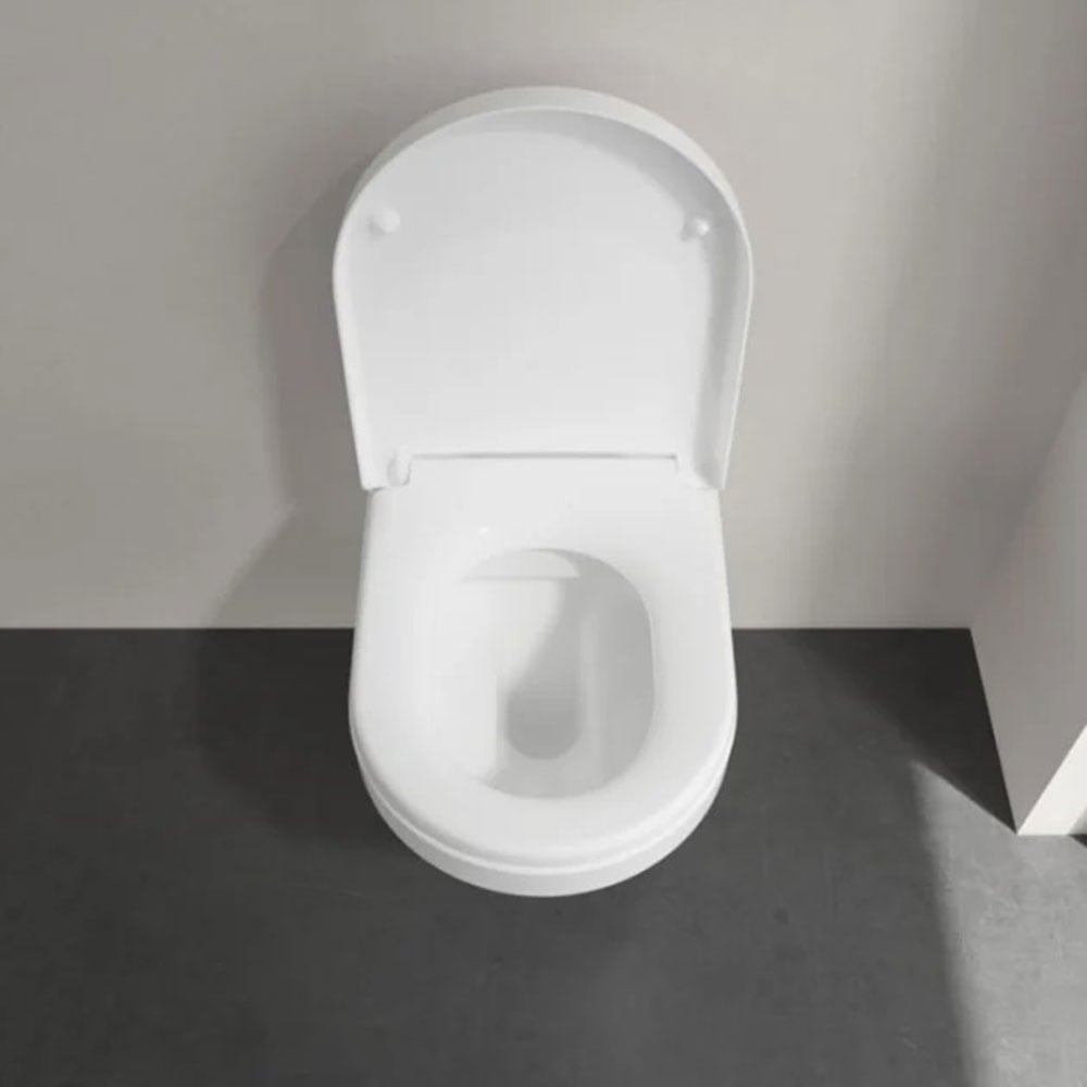 Villeroy & Boch Architectura Round Rimless Wall Mounted Toilet Pan & Soft Close Seat