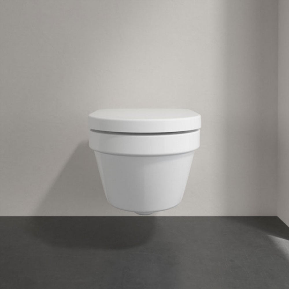 Villeroy & Boch Architectura Round Rimless Wall Mounted Toilet Pan & Soft Close Seat