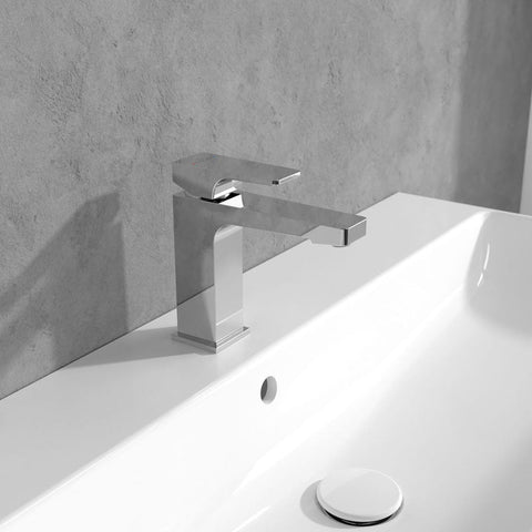 Villeroy & Boch Architectura Square Chrome Basin Mixer Tap with Pop-up Waste