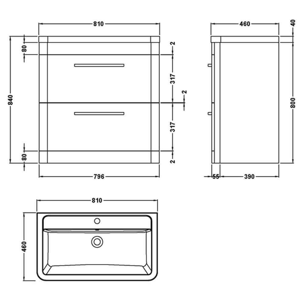 Hudson Reed Solar Floor Standing Vanity Unit & Basin Collection
