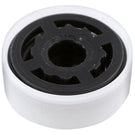 Black gas hob with four burners and round knobs