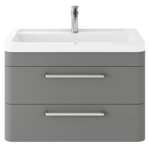 Hudson Reed Solar 800mm Wall Hung Cabinet & Ceramic Basin Bathroom Furniture Unit