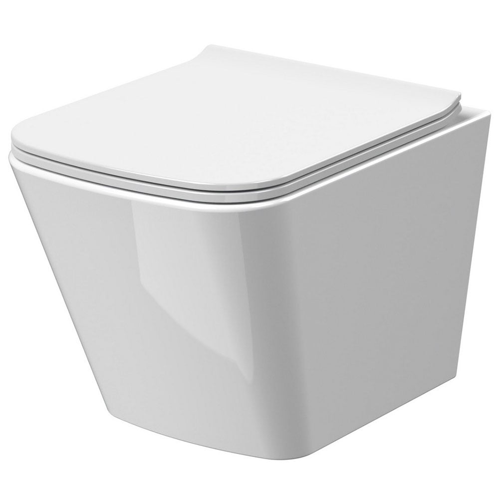 Nuie Ava Whtie Wall Hung Pan Toilet & Soft Close Seat - NCG440